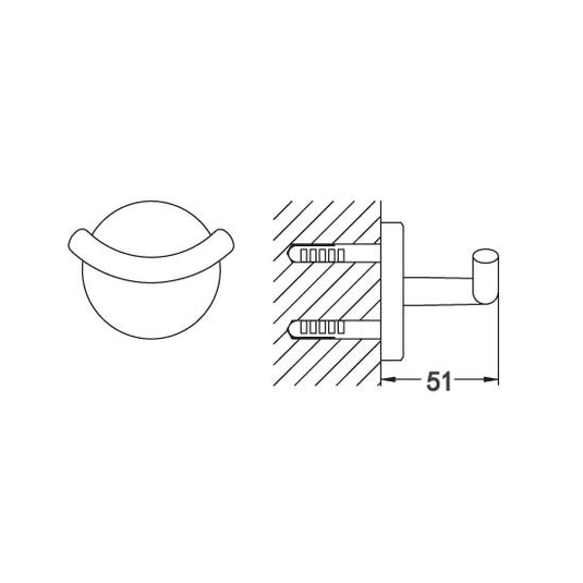 Flova Coco Robe Hook – Brushed Bronze - BRO-CO8906-9 - Bathroom Shack