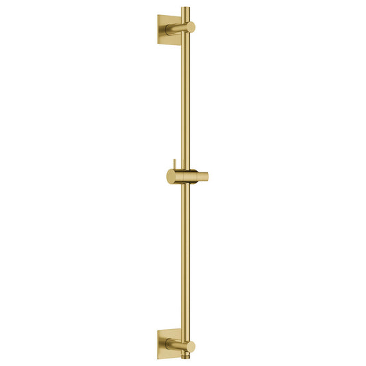 Flova Slide Rail With Integral Wall Outlet – Square Plate – Brushed Brass - BRB-LVSSWO-SQ - Bathroom Shack