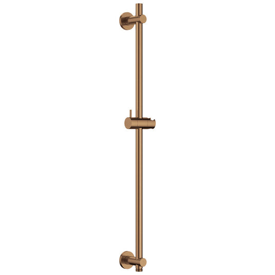 Flova Slide Rail With Integral Wall Outlet – Round Plate – Brushed Bronze - BRO-LVSSWO - Bathroom Shack