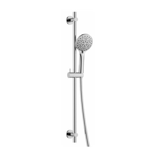 Flova Levo Round Slide Rail With 5-Function Handshower & Smooth Hose – Diamond Chrome - LVSR-RO - Bathroom Shack