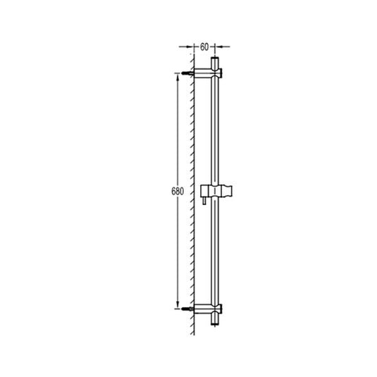 Flova Round Slide Rail Only – Brushed Nickel - BN-LVSS - Bathroom Shack