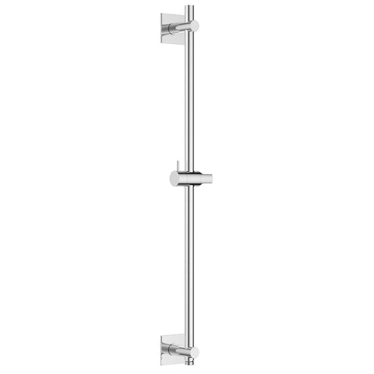 Flova Slide Rail With Integral Wall Outlet – Square Plate – Diamond Chrome - LVSSWO-SQ - Bathroom Shack
