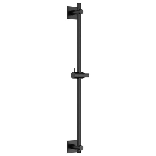 Flova Slide Rail With Integral Wall Outlet – Square Plate – Matt Black - MB-LVSSWO-SQ - Bathroom Shack