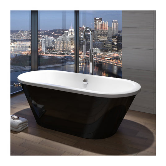 Abacus Vessini 1700x755 Freestanding bath with Black Panel - VEBA-21-1775