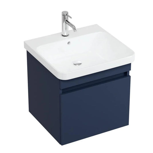 Britton Dalston 500mm Wall Hung 1 Drawer Vanity Unit - Matt Blue - DAL50B  - Bathroom Shack