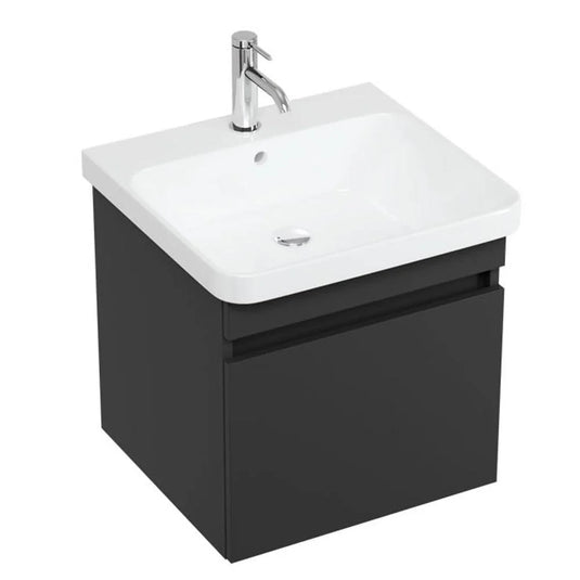Britton Dalston 500mm Wall Hung 1 Drawer Vanity Unit - Matt Grey - DAL50G - Bathroom Shack
