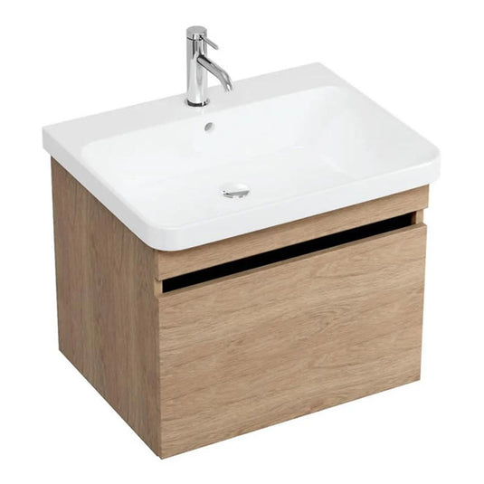 Britton Dalston 605mm Wall Hung 1 Drawer Vanity Unit - Golden Oak - DAL60GO - Bathroom Shack