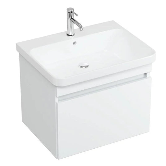 Britton Dalston 605mm Wall Hung 1 Drawer Vanity Unit - Matt White - DAL60W - Bathroom Shack