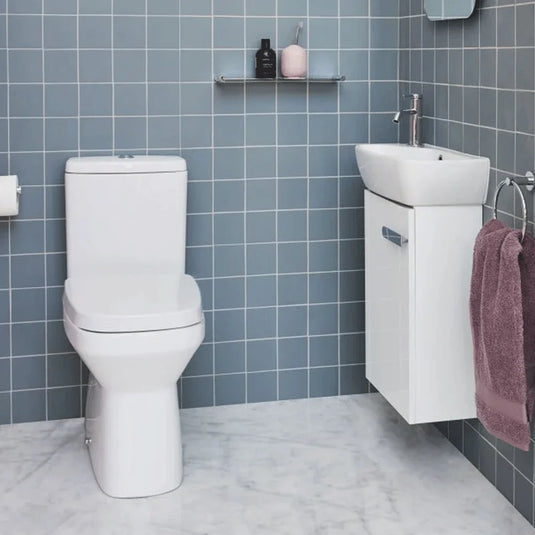 Britton Open Back Close Coupled Toilet - White - MYCCTW - Bathroom Shack