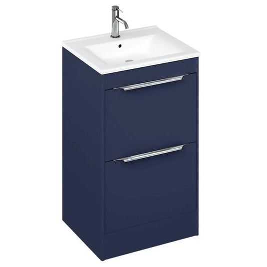 Britton Shoreditch 550mm Floor Standing 2-Drawer Vanity Unit - Matt Blue - S55FSB - Bathroom Shack