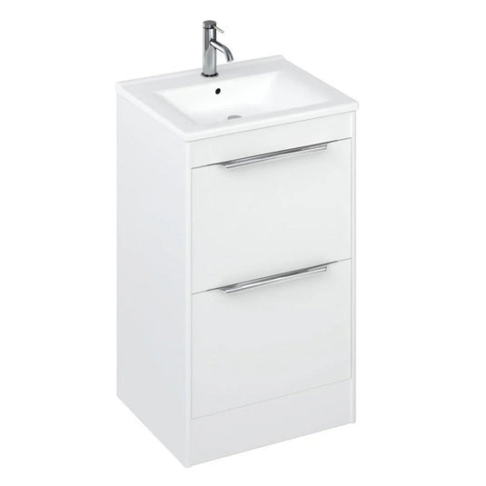 Britton Shoreditch 550mm Floor Standing 2-Drawer Vanity Unit - Matt White - S55FSW - Bathroom Shack