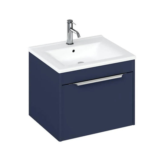Britton Shoreditch 550mm Wall Hung 1-Drawer Vanity Unit - Matt Blue - S55SDB - Bathroom Shack