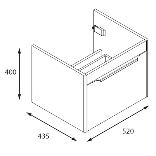 Britton Shoreditch 550mm Wall Hung 1-Drawer Vanity Unit - Matt Blue - S55SDB - Bathroom Shack