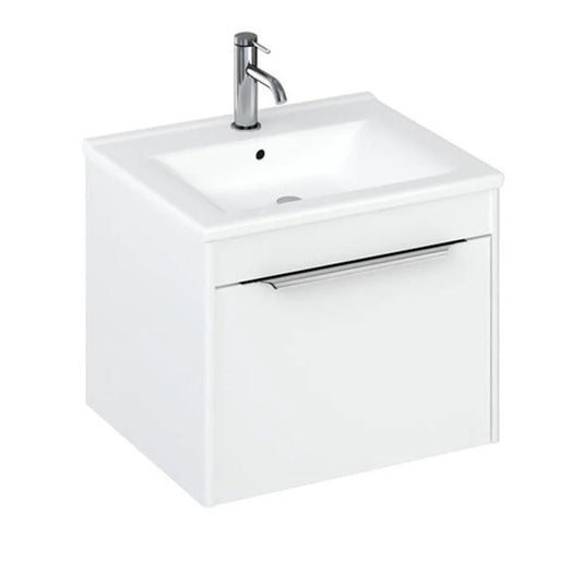 Britton Shoreditch 550mm Wall Hung 1-Drawer Vanity Unit - Matt White - S55SDW - Bathroom Shack