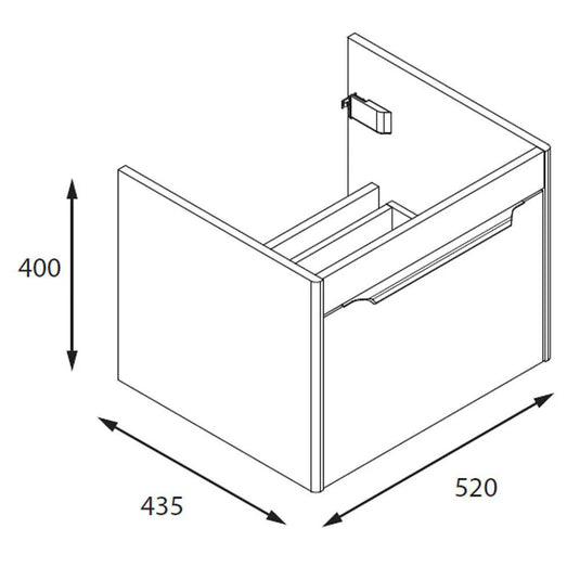 Britton Shoreditch 550mm Wall Hung 1-Drawer Vanity Unit - Matt White - S55SDW - Bathroom Shack