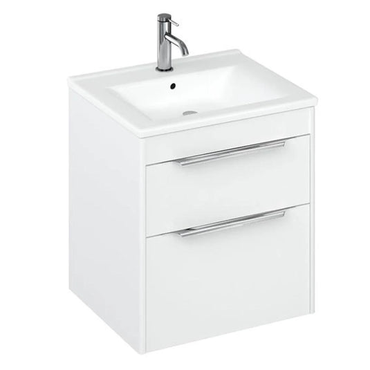 Britton Shoreditch 550mm Wall Hung 2-Drawer Vanity Unit - Matt White - S55DDW - Bathroom Shack