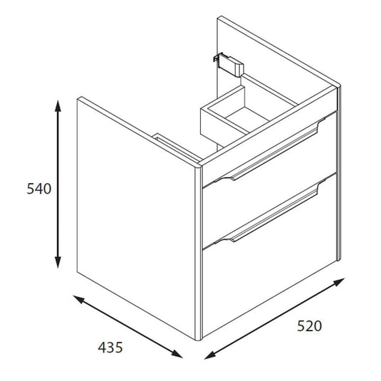 Britton Shoreditch 550mm Wall Hung 2-Drawer Vanity Unit - Matt White - S55DDW - Bathroom Shack