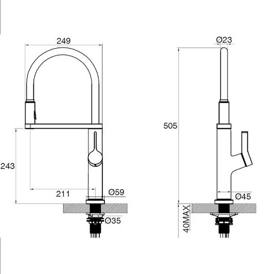 Clearwater Galex Pull Out Sensor Kitchen Sink Mixer Tap - Chrome - GAL10CP - Bathroom Shack