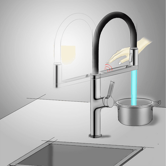 Clearwater Galex Pull Out Sensor Kitchen Sink Mixer Tap - Chrome - GAL10CP - Bathroom Shack