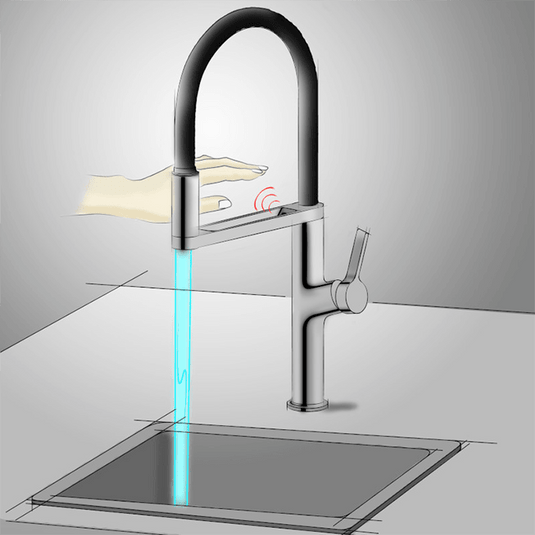 Clearwater Galex Pull Out Sensor Kitchen Sink Mixer Tap - Chrome - GAL10CP - Bathroom Shack