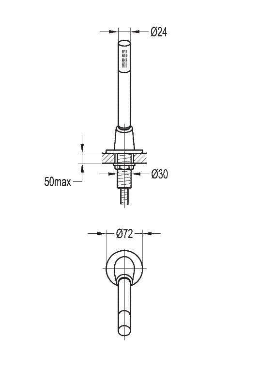 Flova Annecy Deck Mounted Pull Out Shower Kit ANDMS - Bathroom Shack