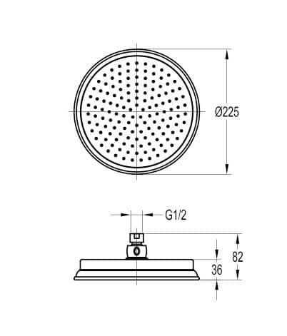 Flova Liberty 225mm Rainshower Head - Chrome KI024 - Bathroom Shack