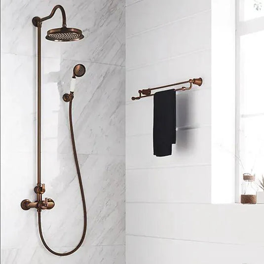 Flova Liberty Thermostatic Shower, Overhead Rainshower & Handset Kit - Oil Rubbed LITSKIT-ORB - Bathroom Shack