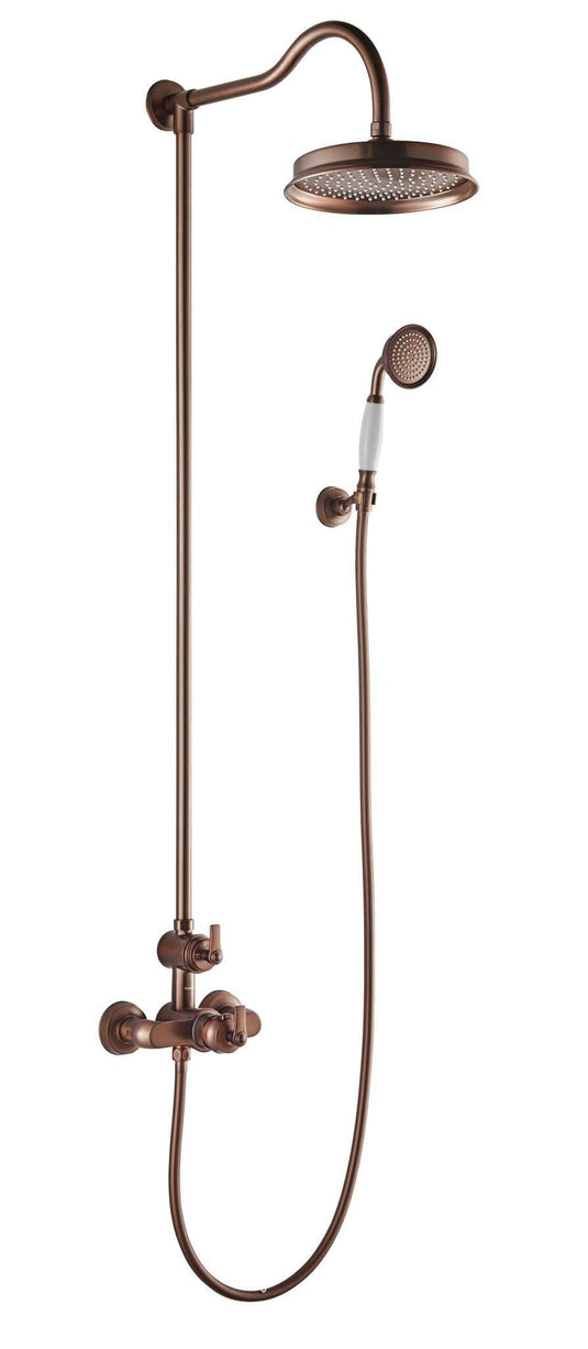 Flova Liberty Thermostatic Shower, Overhead Rainshower & Handset Kit - Oil Rubbed LITSKIT-ORB - Bathroom Shack
