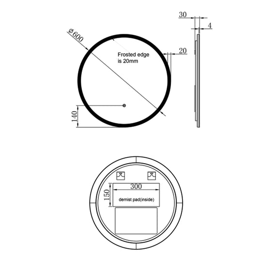 JTP Apollo Round LED Illuminated Bathroom Mirror 600mm Wide - Chrome - Bathroom Shack