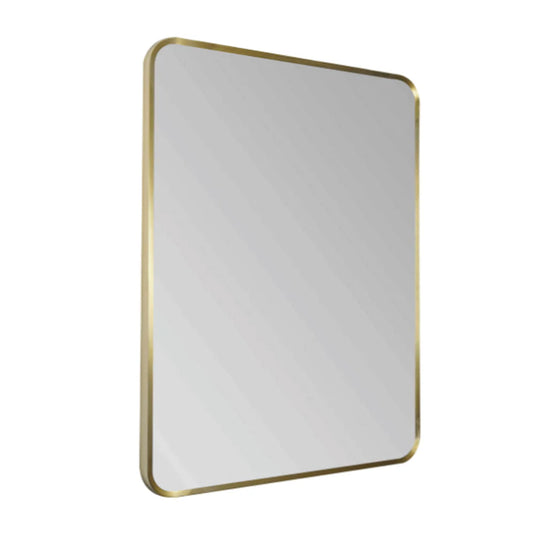 JTP Hix Rectangular Bathroom Mirror 800mm H x 600mm W - Brushed Brass - Bathroom Shack