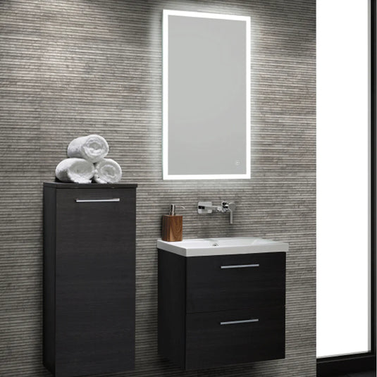 JTP Image Rectangular LED Illuminated Bathroom Mirror 800mm H x 450mm W - Chrome - Bathroom Shack