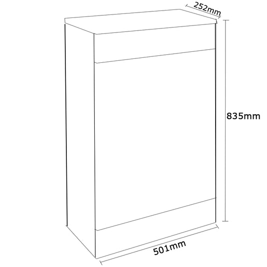 JTP Pace Back to Wall WC Unit 500mm Wide - Black - Bathroom Shack