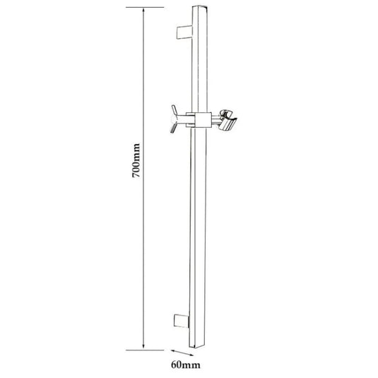 JTP Quadro Shower Slider Rail - Chrome - Bathroom Shack