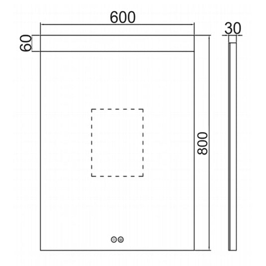 JTP Radiant Rectangular LED Illuminated Bathroom Mirror 600mm H x 600mm W - Chrome - Bathroom Shack