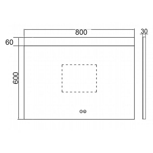 JTP Radiant Rectangular LED Illuminated Bathroom Mirror 600mm H x 800mm W - Chrome - Bathroom Shack