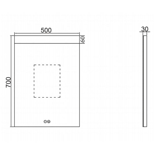 JTP Radiant Rectangular LED Illuminated Bathroom Mirror 700mm H x 500mm W - Chrome - Bathroom Shack