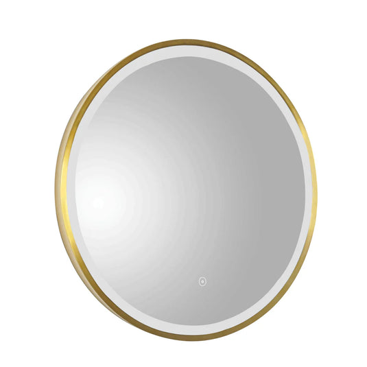 JTP Vos Round LED Illuminated Bathroom Mirror 600mm Wide - Brushed Brass - Bathroom Shack