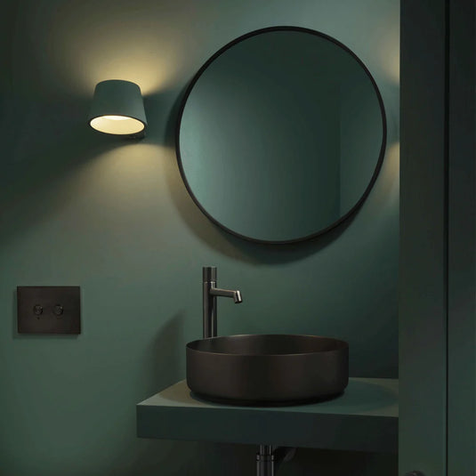 JTP Vos Round LED Illuminated Bathroom Mirror 600mm Wide - Matt Black - Bathroom Shack