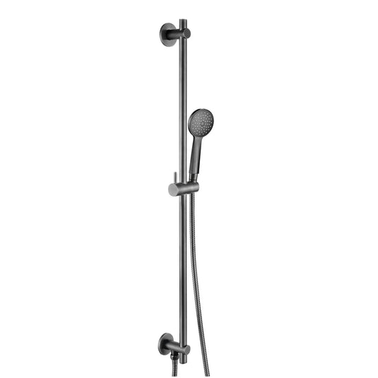 JTP Vos Single Function Slide Rail Kit with Round Shower Handset - Brushed Black - Bathroom Shack