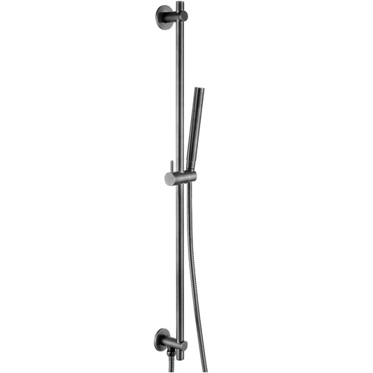 JTP Vos Single Function Slide Rail Kit with Slim Shower Handset - Brushed Black - Bathroom Shack