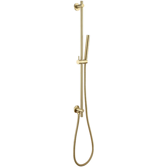 JTP Vos Slide Rail with Single Function Hand Shower and Shower Hose - Brushed Brass - Bathroom Shack
