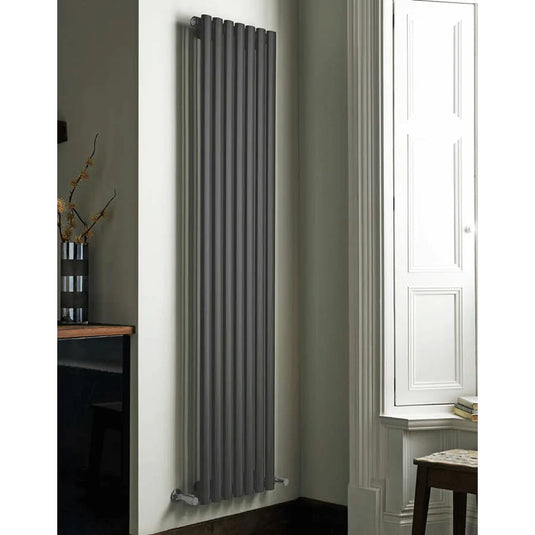 Kartell Aspen Single Designer Vertical Radiator 1800mm H x 430mm W - Anthracite - Bathroom Shack