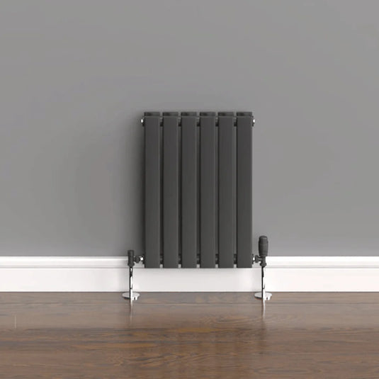 Kartell Boston Double Designer Horizontal Radiator 600mm H x 420mm W - Anthracite - Bathroom Shack