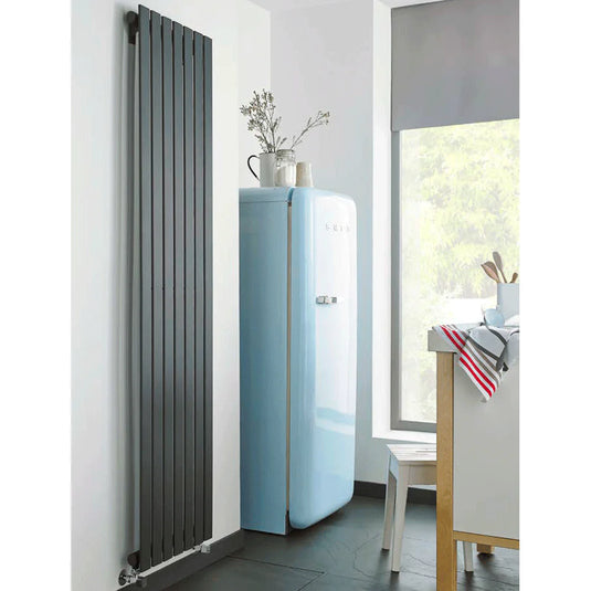 Kartell Boston Double Vertical Designer Radiator 1800mm H x 480mm W - Matt Anthracite - Bathroom Shack