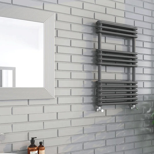 Kartell Kolumn Designer Heated Towel Rail 832mm H x 500mm W - Matt Anthracite - Bathroom Shack