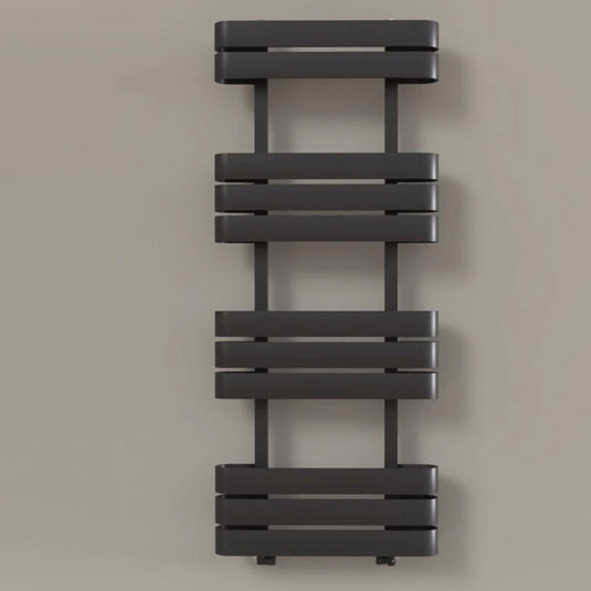 Kartell Tampa Designer Heated Towel Rail 1200mm H x 500mm W - Matt Anthracite - Bathroom Shack