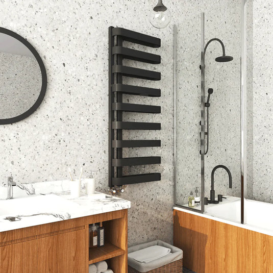 Kartell Texas Designer Heated Towel Rail 1300mm H x 500mm W - Matt Anthracite - Bathroom Shack