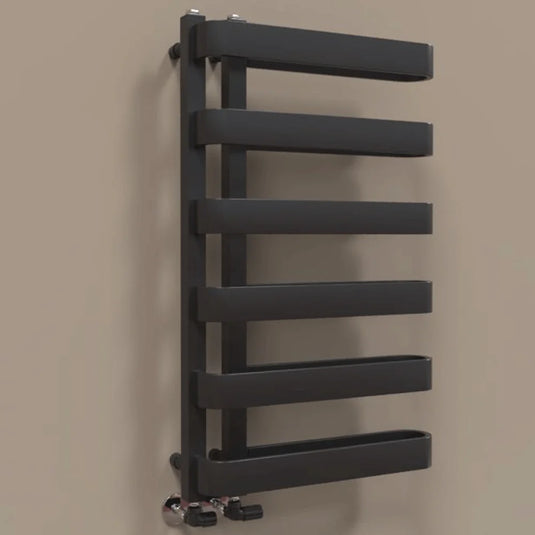 Kartell Texas Designer Heated Towel Rail 850mm H x 500mm W - Matt Anthracite - Bathroom Shack