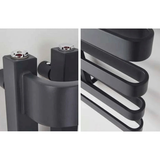 Kartell Texas Designer Heated Towel Rail 850mm H x 500mm W - Matt Anthracite - Bathroom Shack