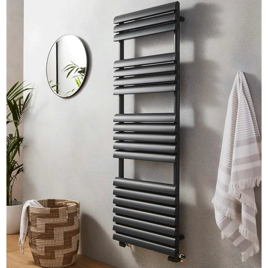 Kartell Venetian Designer Heated Towel Rail 1500mm H x 500mm W - Matt Anthracite - Bathroom Shack